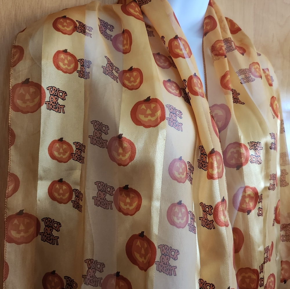 Silk Feel Halloween Pumpkin Scarf Korea